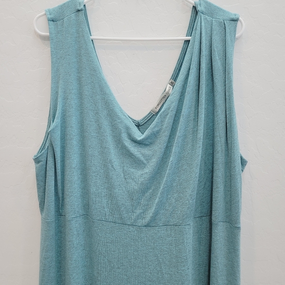 NWT Forgotten Grace Front Pleat Maxi Dress In Robin Egg Chambray Women's Size 3X - Picture 11 of 12
